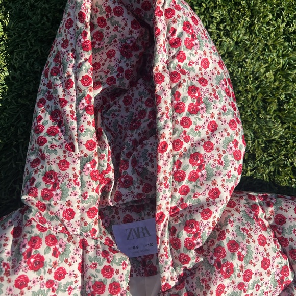 Zara quilted floral jacket with scarf - Picture 3 of 5